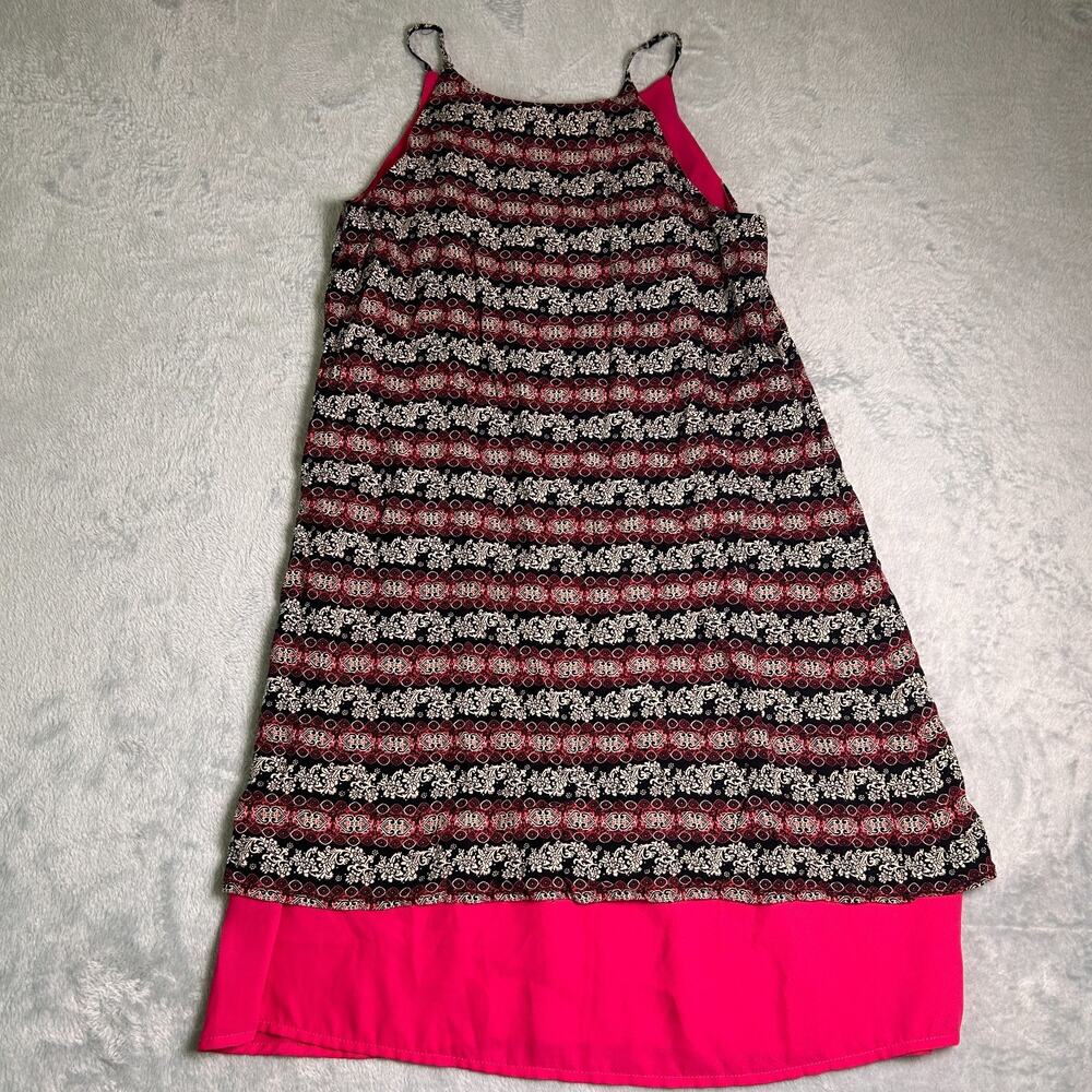 NWOT THML Layered Spaghetti Strap Slip Dress Womens Small Hot Pink Boho Summer - Picture 5 of 5